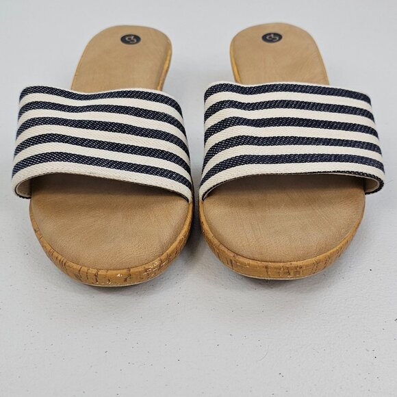Dress Barn 8.5M Sandal Slide 1.5" Wedge Heel Summer Cute Fun Simple Slip-On Shoe - Picture 4 of 15